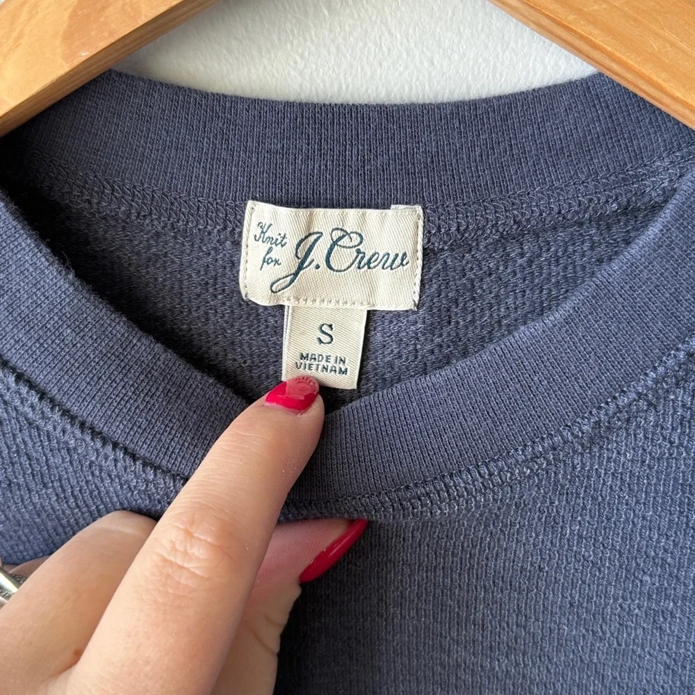 J. Crew‎ Navy Long-sleeve Textures Sweater Tee